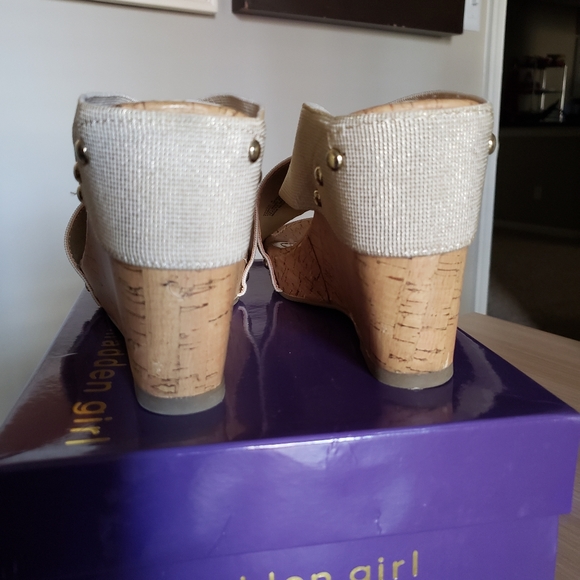 Madden Girl Crossover wedge heel sandal slide - Picture 2 of 5